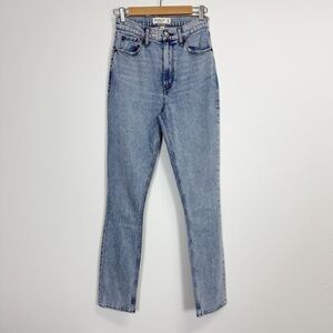 Abercrombie & Fitch Jeans Womens 25 0 LONG Blue 90s Slim Straight Ultra High